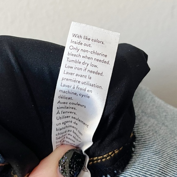 Spanx Distressed Denim Legging Jeans Medium Blue Wash Raw Hem Plus Size 2X NEW - Picture 13 of 14